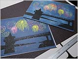 葛飾の花火を描く