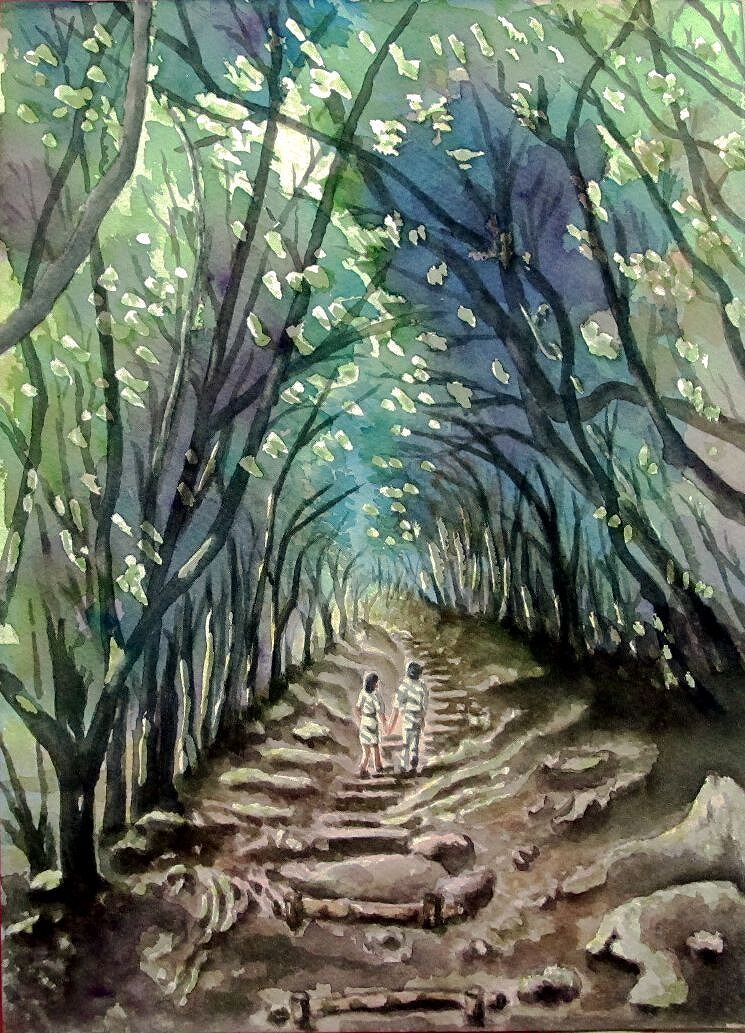水彩画 ジクレー版画「芥屋の大門」（糸島市） 美術品