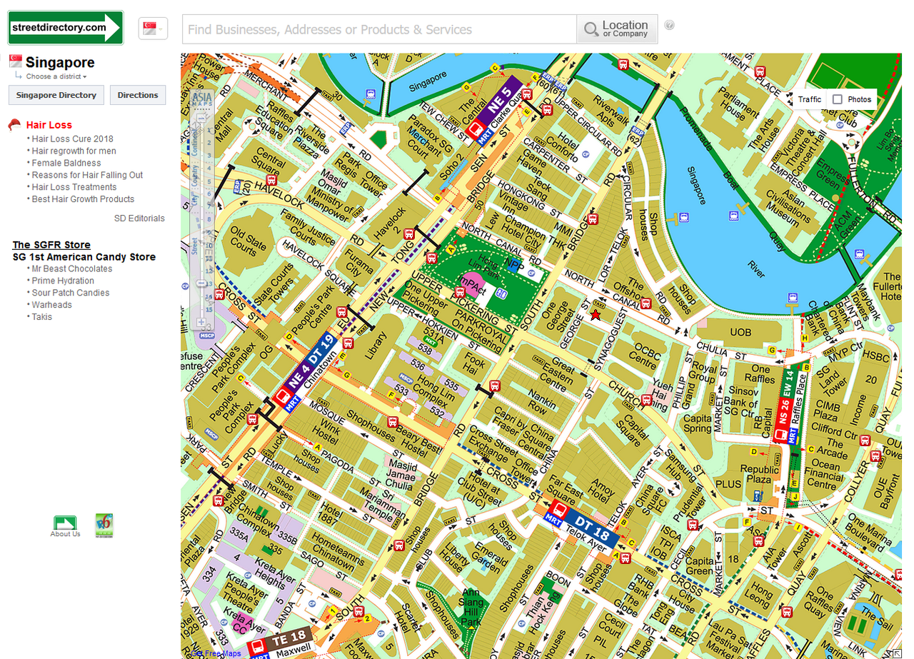 シンガポール (地図サイト streetdirectory) : senior_traveler