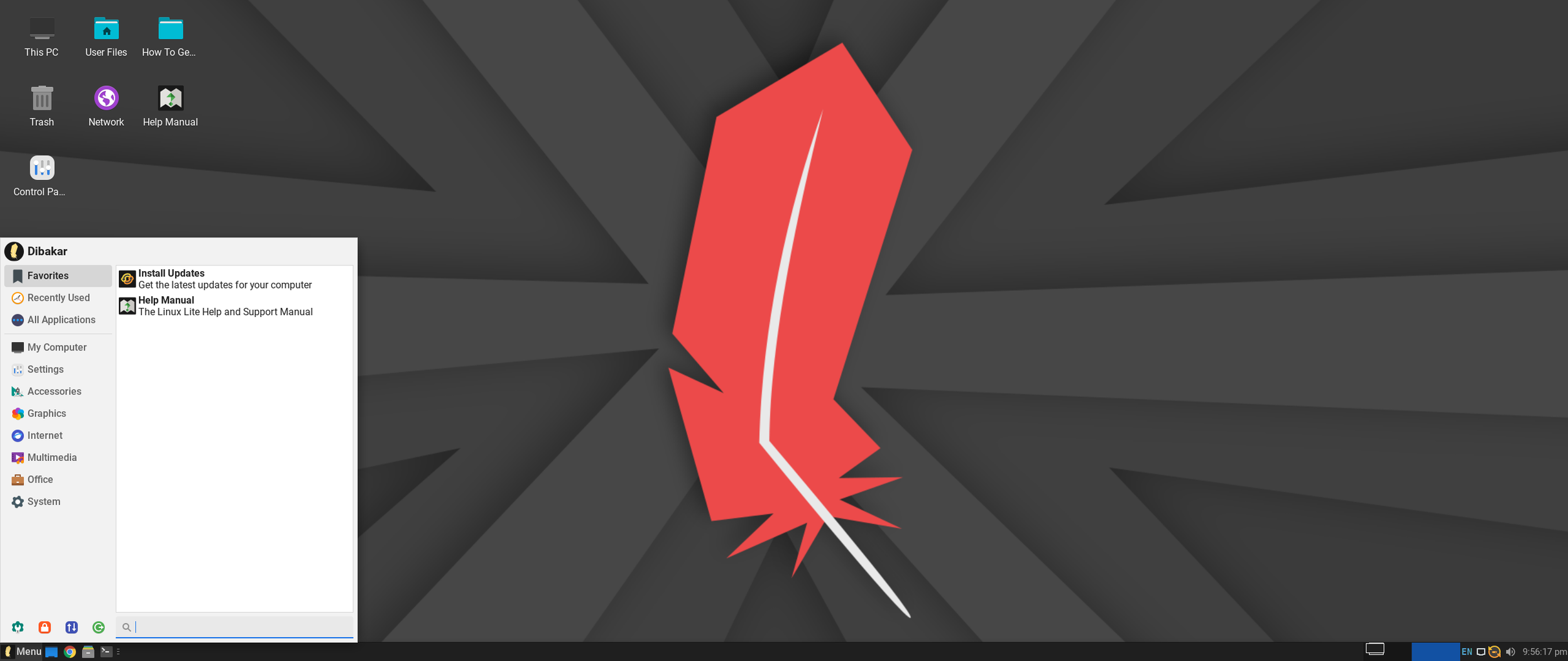 Linux Lite デスクトップの概要