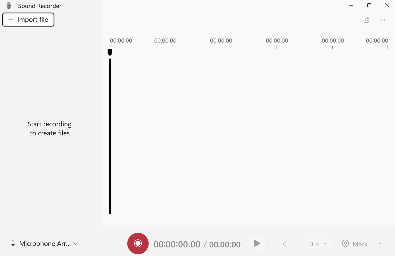 Windows でサウンド レコーダー アプリを使用する。