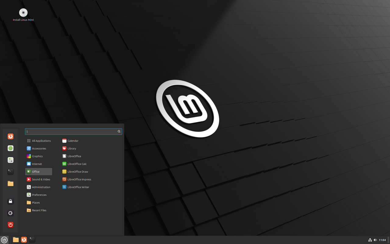 Linux Mint のデスクトップのスクリーンショット。