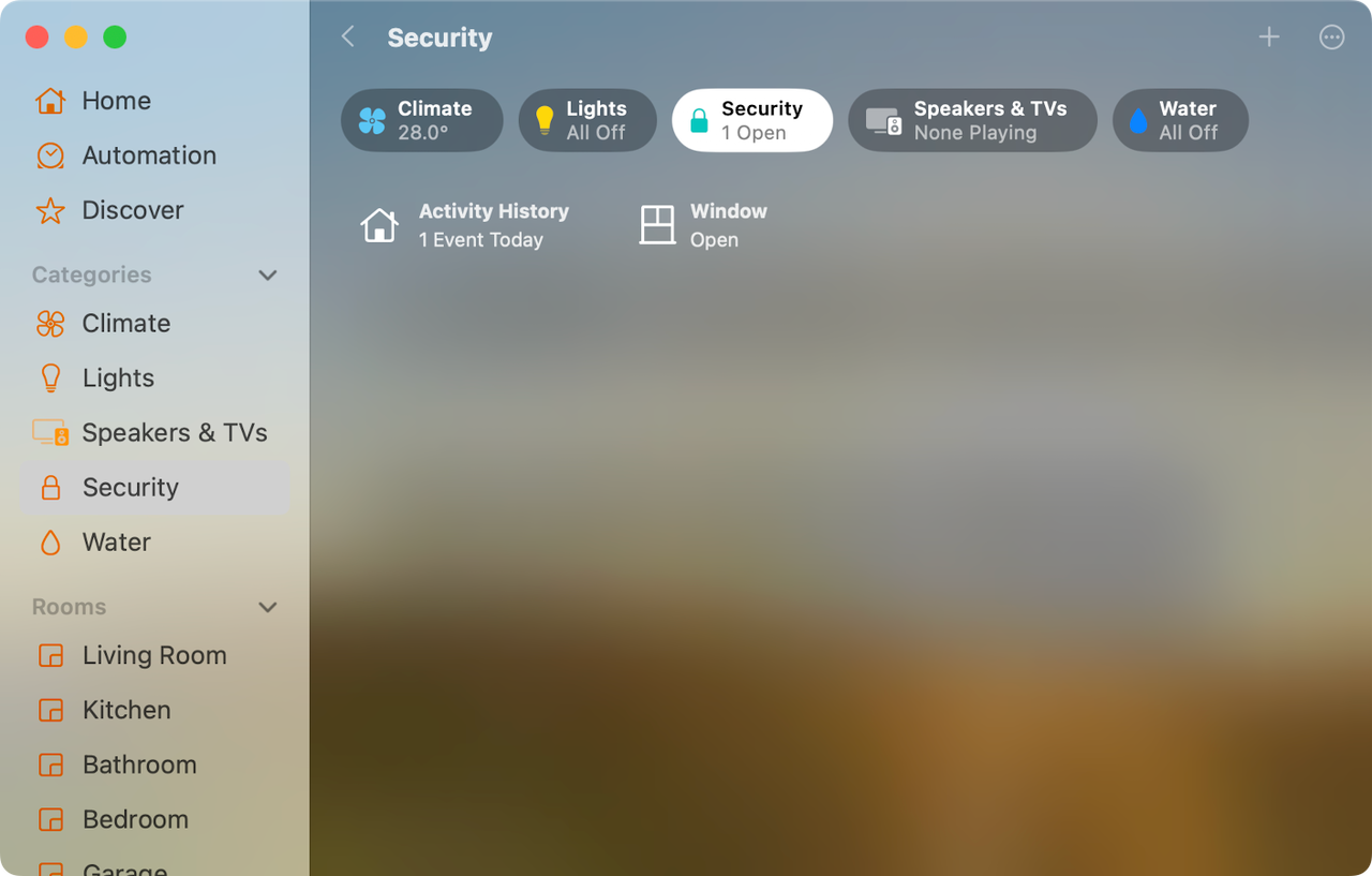 Apple Homeのセキュリティ警告。