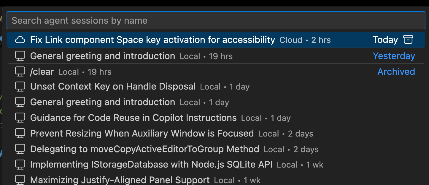 Visual Studio Code のエージェント ピッカー