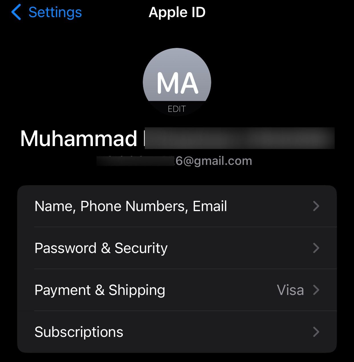 iPhoneにサインインしているAppleアカウントを確認します。