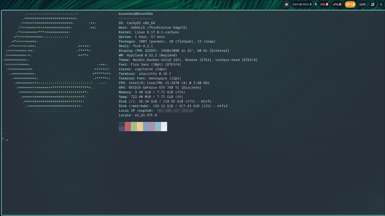 CatchyOSのデフォルトターミナル。