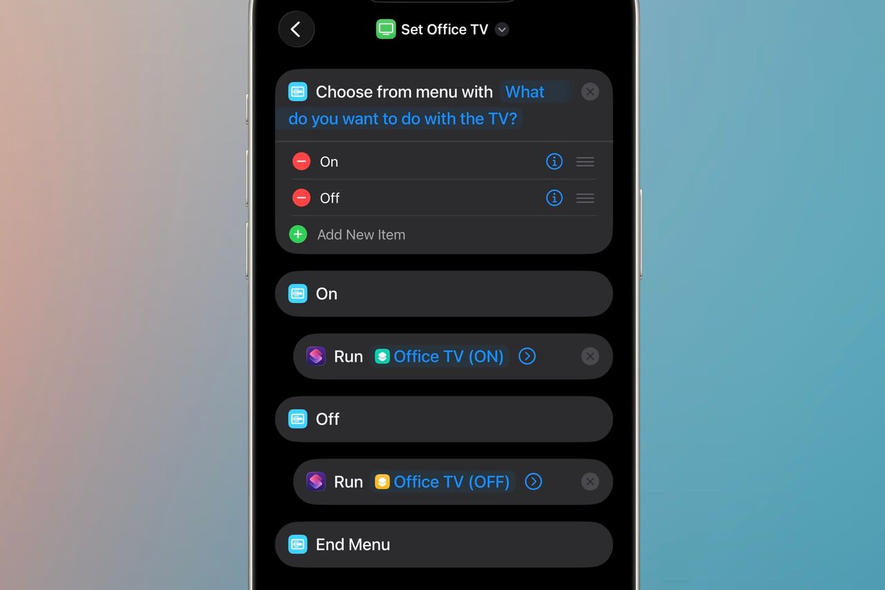 Siri、15 年前のテレビの電源を入れるショートカット。
