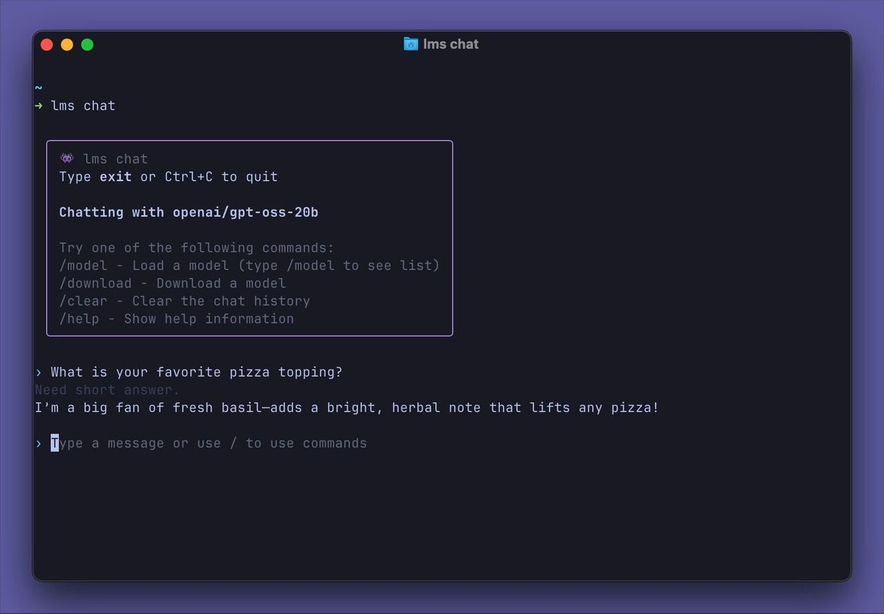 ターミナルでの LMS チャット