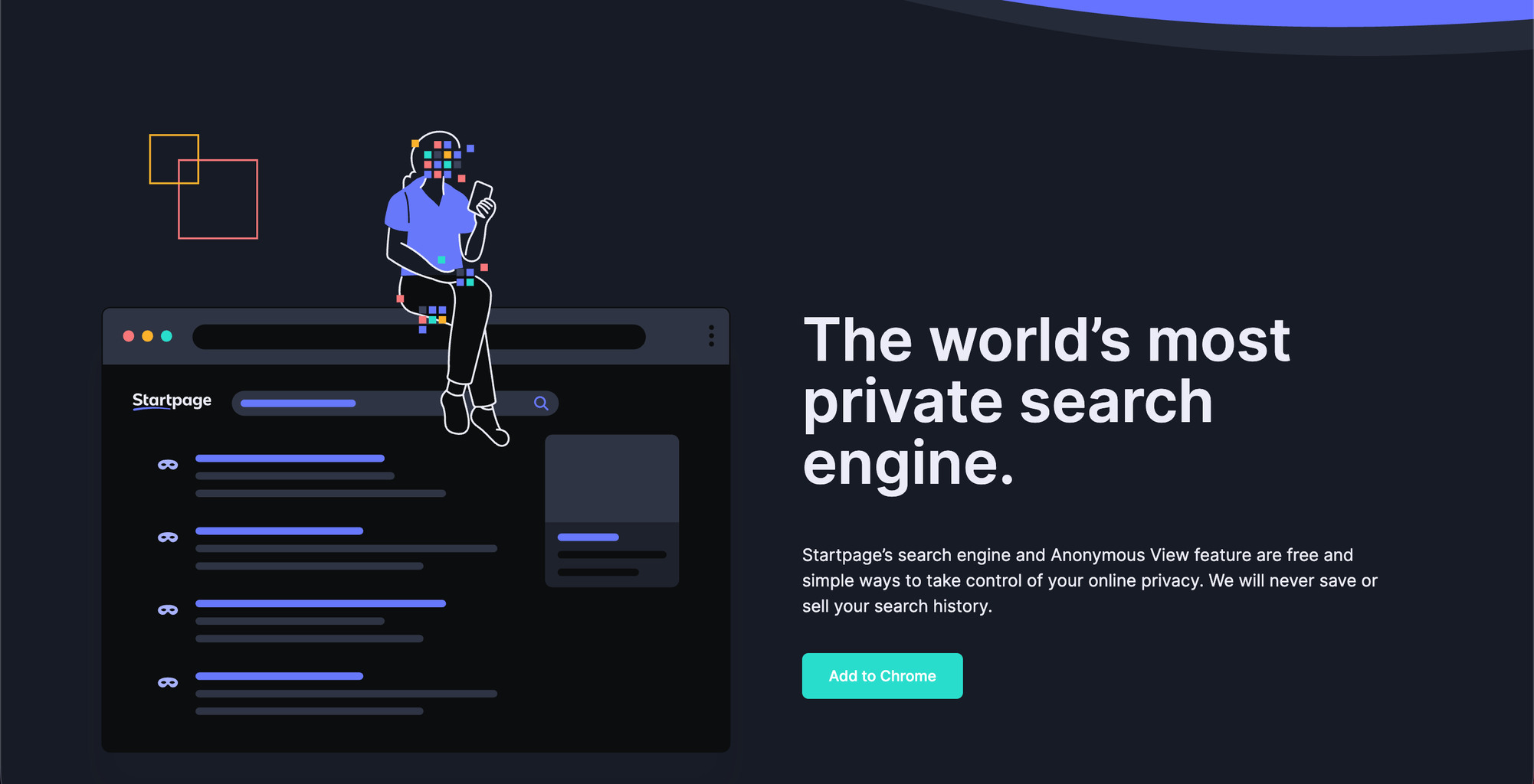 スタートページの宣伝文句。