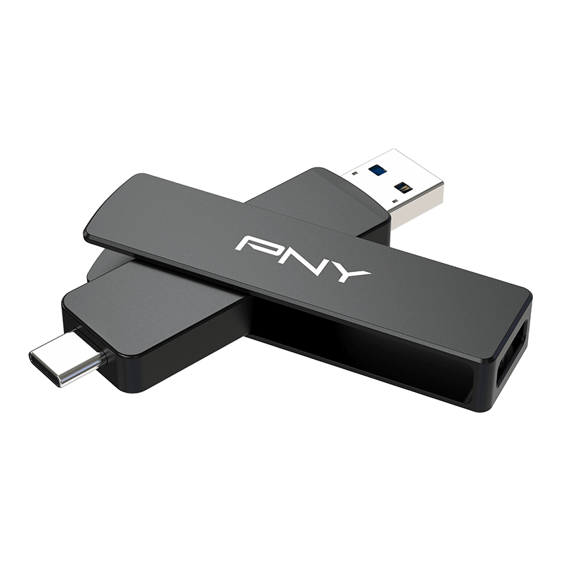 PNY Duo Link V3 USB-C/A フラッシュ ドライブ。