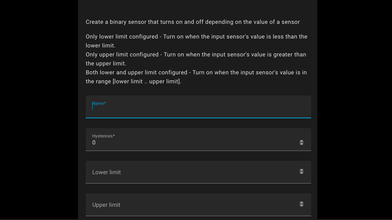 ホームアシスタントの閾値センサー。