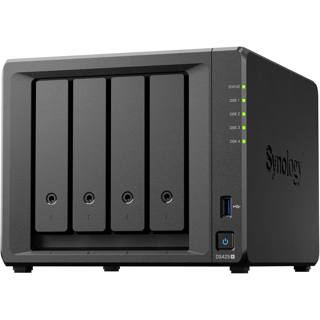白い背景に Synology DS425+。