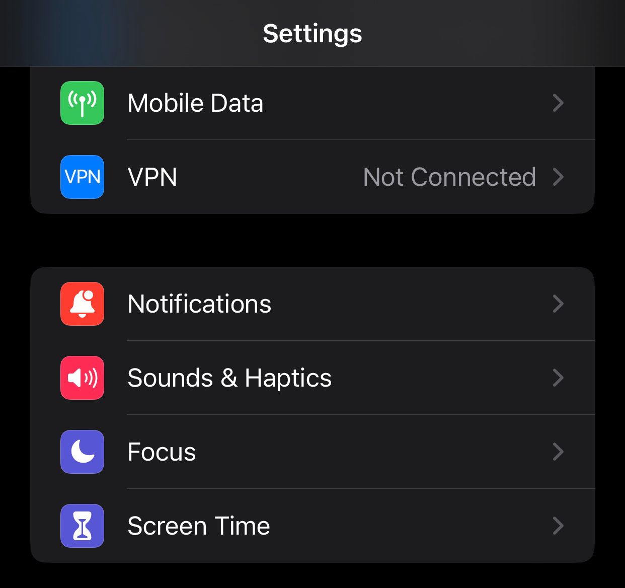iPhone でスクリーンタイム設定を開きます。