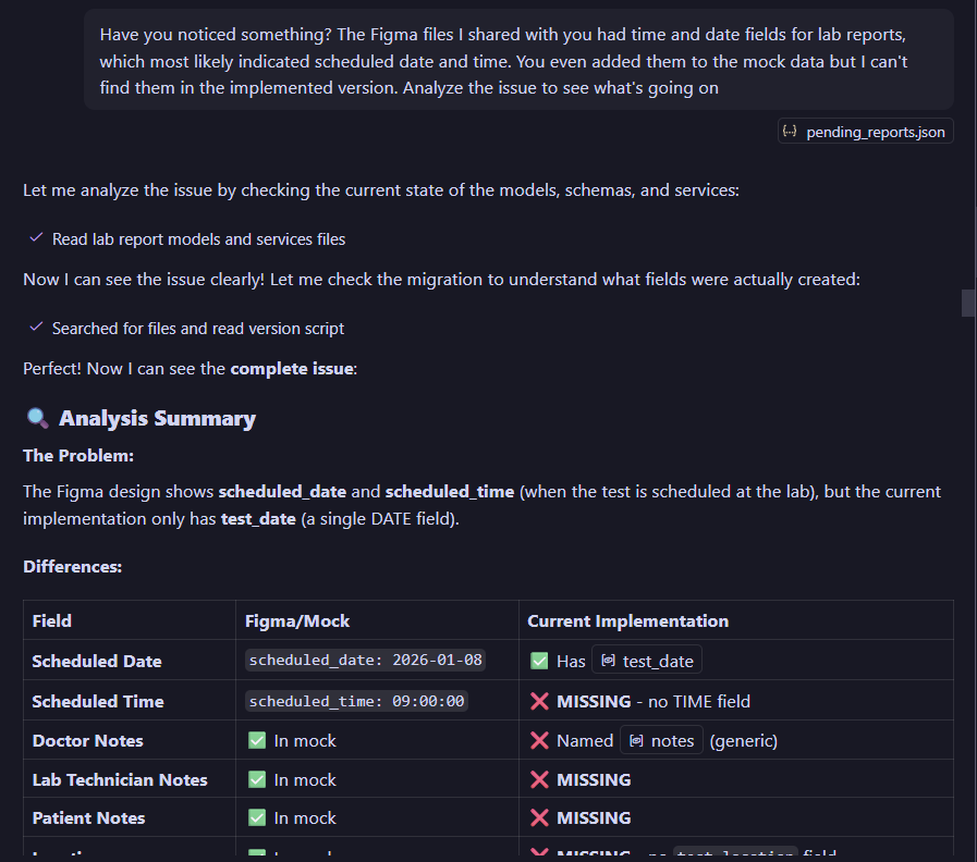 GitHub Copilot は、過去に行ったデータベース モデルにプロパティ フィールドを追加しなかったという間違いを犯しました。