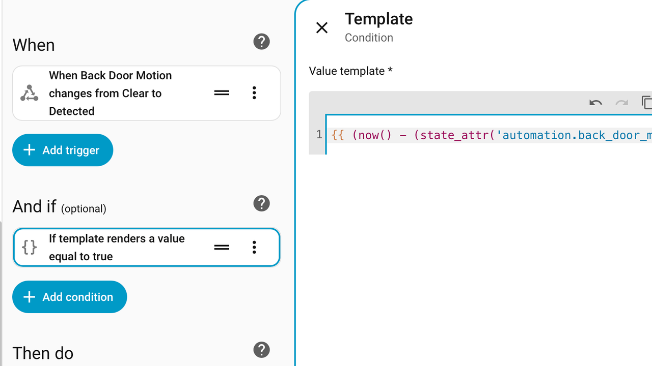 テンプレート条件を備えたホーム アシスタント オートメーション。