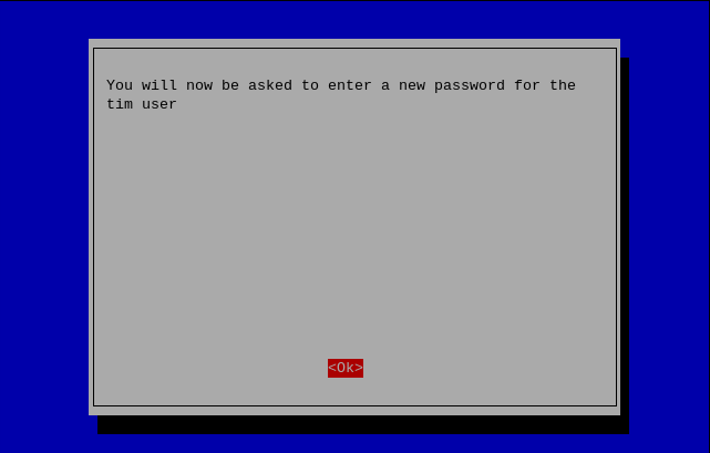 Raspberry Pi OSのraspi-configでパスワード設定を変更します。