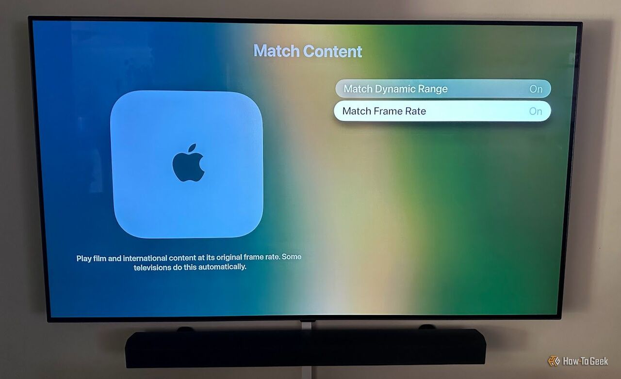 Apple TV は OLED TV のコンテンツ設定と一致します。