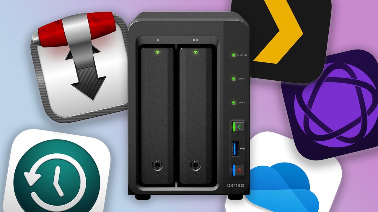 アプリケーションを備えた Synology DiskStation NAS ボックス。