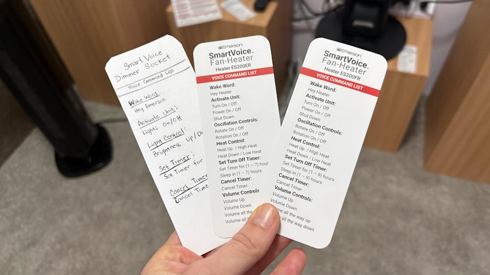 에머슨 스마트 장치에 사용 가능한 명령 선택.