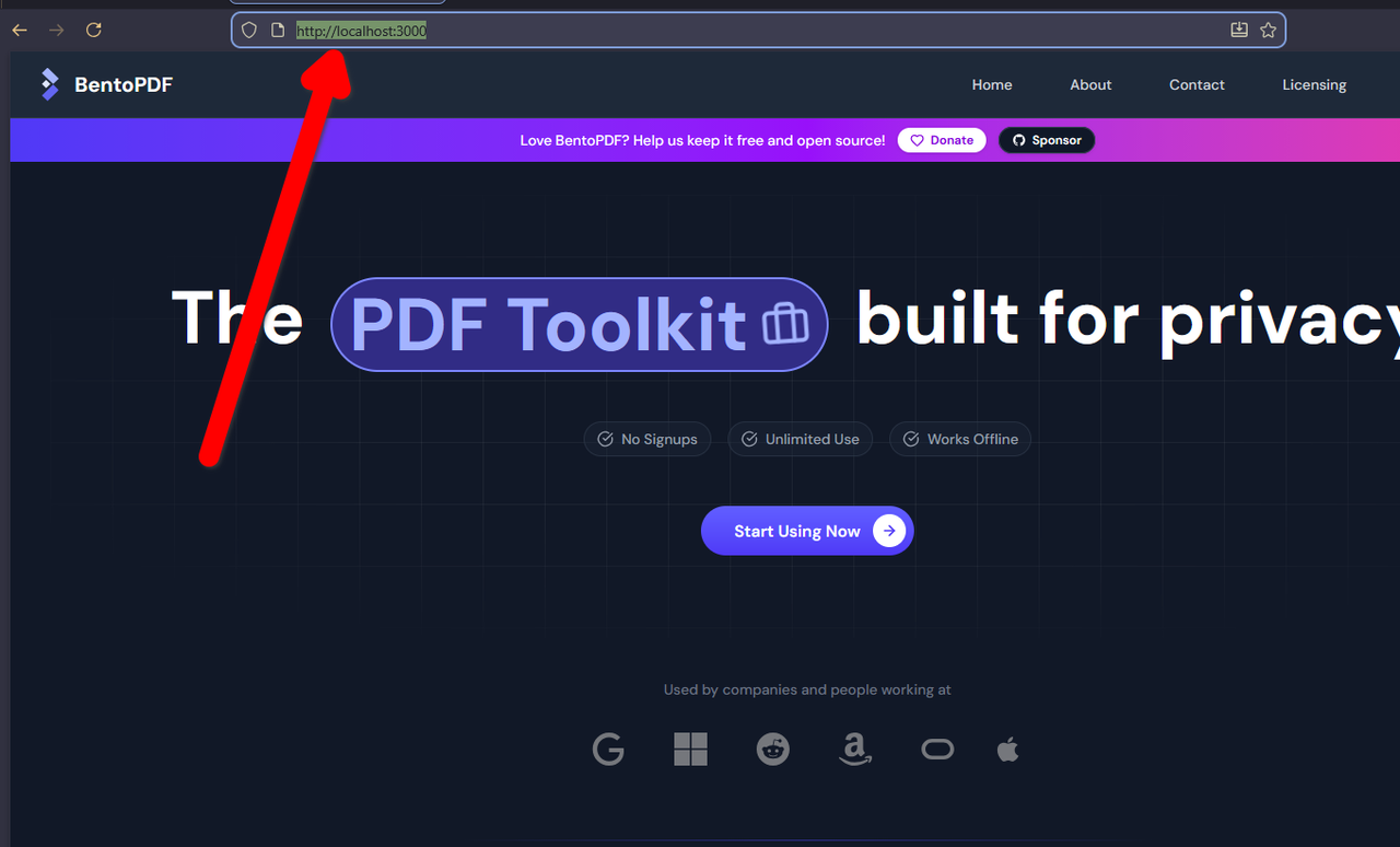 自己ホスト型の BentoPDF。