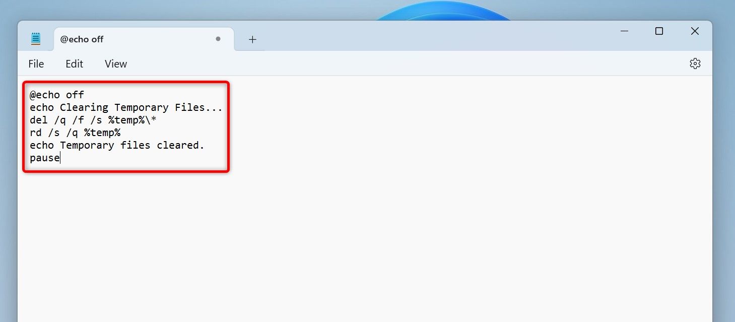 一時ファイルを削除するためのバッチファイルです。