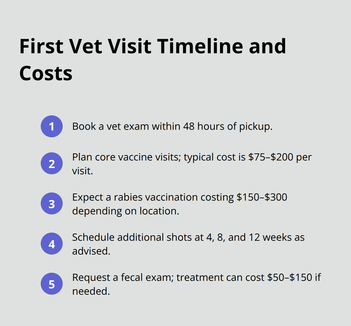 最初の獣医の診察、ワクチン接種のスケジュール、新規導入者向けの米国の一般的な費用に関するコンパクトなガイド。