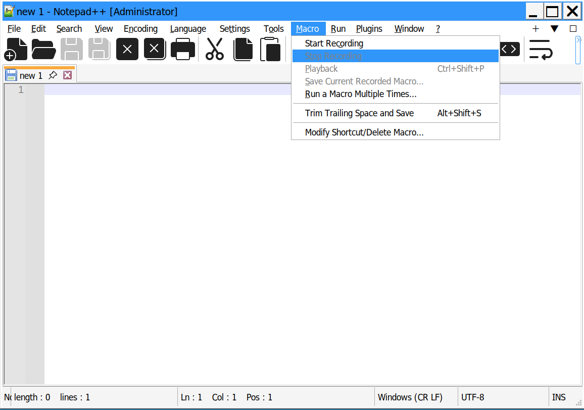 Notepad++ のマクロ作成関数。