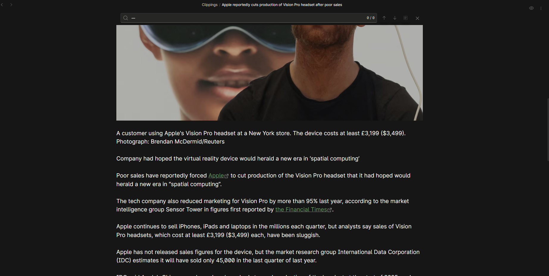保存した Web ページを Obsidian で開いた
