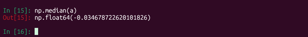 ランダムに生成された配列の NumPy 中央値。