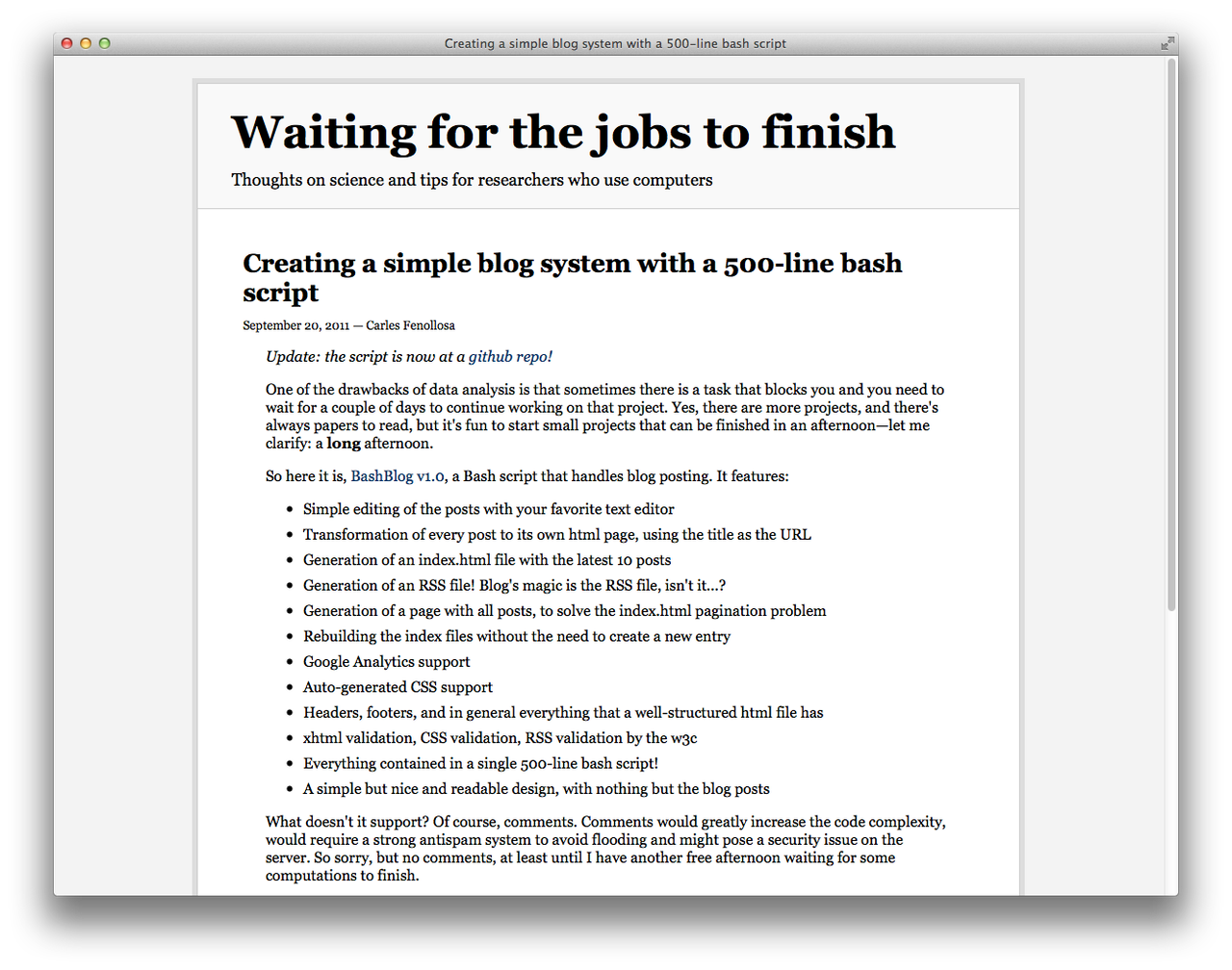 Bashblogで作ったデモサイト