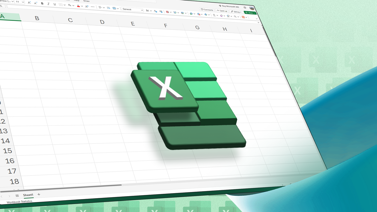 空のスプレッドシートの前にある Excel のロゴ。