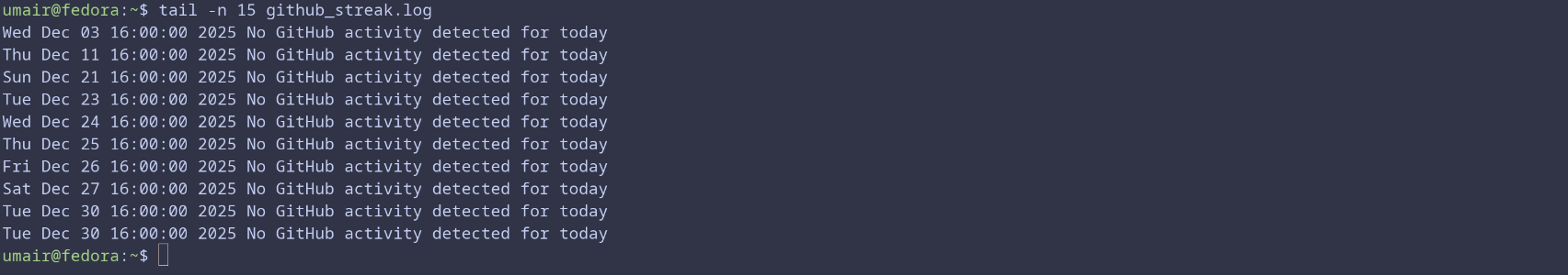 github streak notifier のログ 