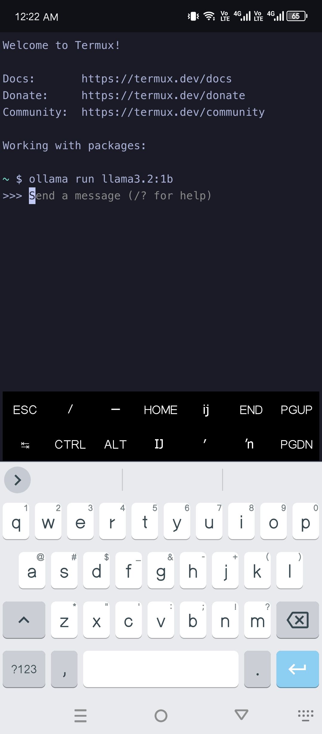 私の Android デバイスでは Llama 3.2 がオフラインで実行されています。