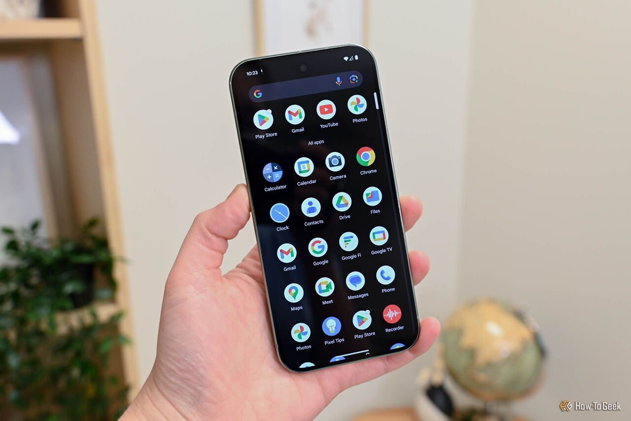 Google Pixel 9 Proのアプリトレイ。