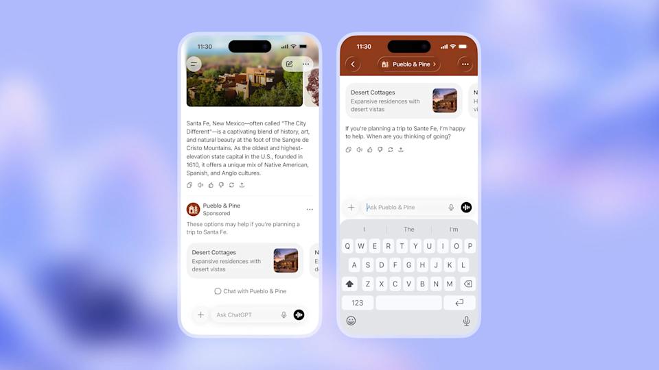 사용자는 스폰서 콘텐츠에 관해 후속 질문을 할 수 있습니다.