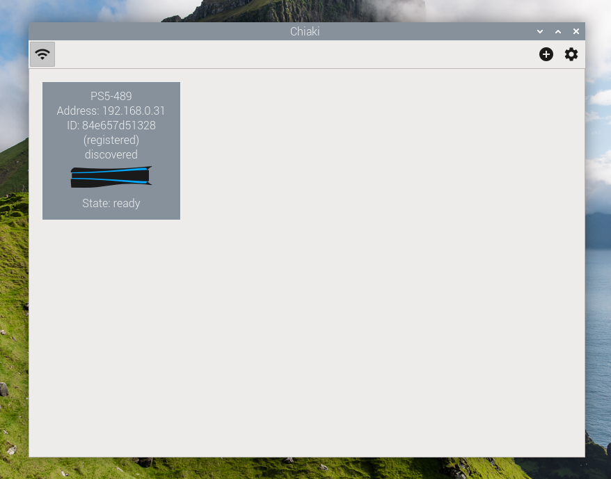 Raspberry Pi OSで動作するChiaki。