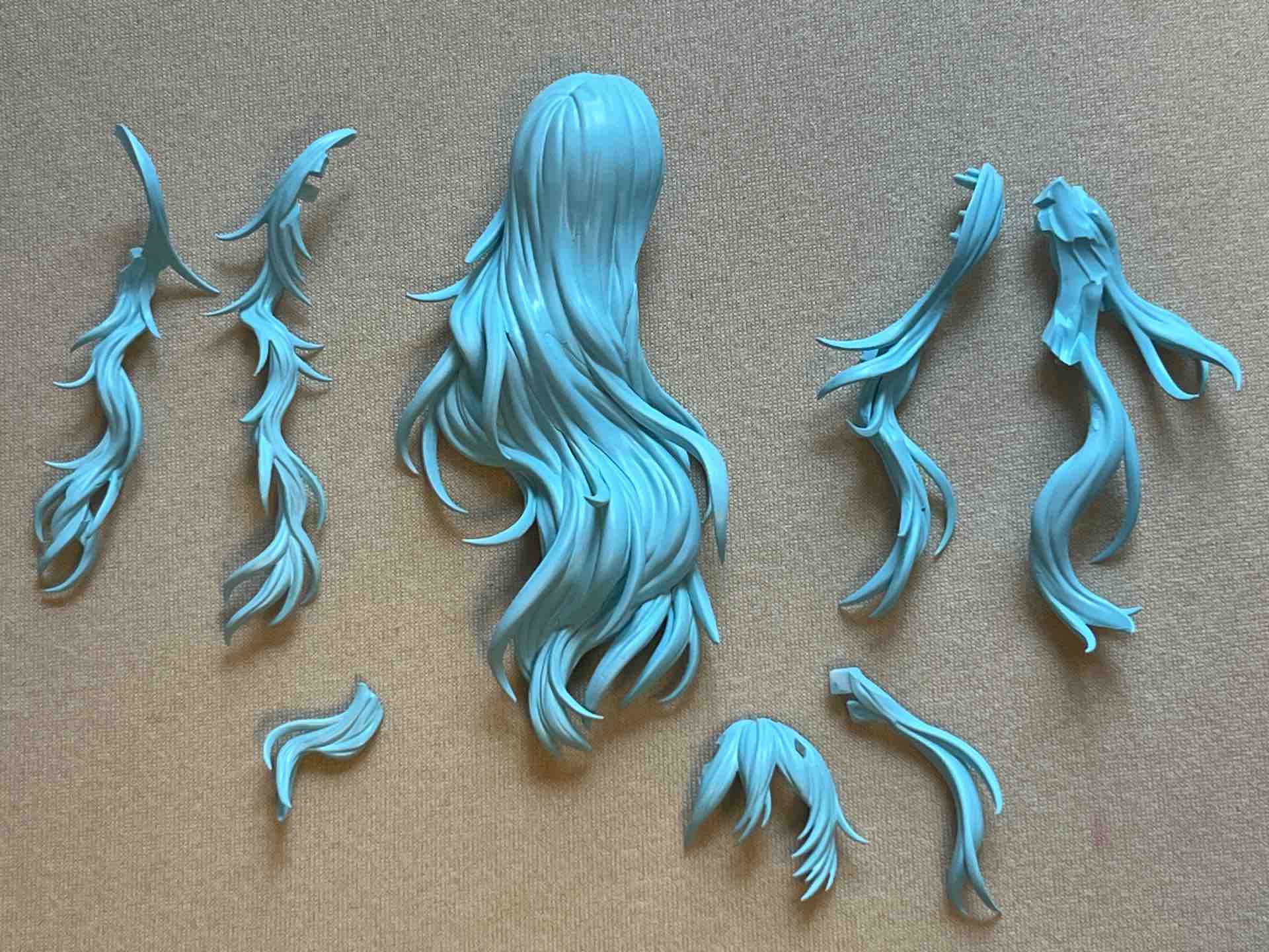 PLAMAX 綾波レイ（ロングヘアVer）⑩ 髪やモモのラインの再塗装