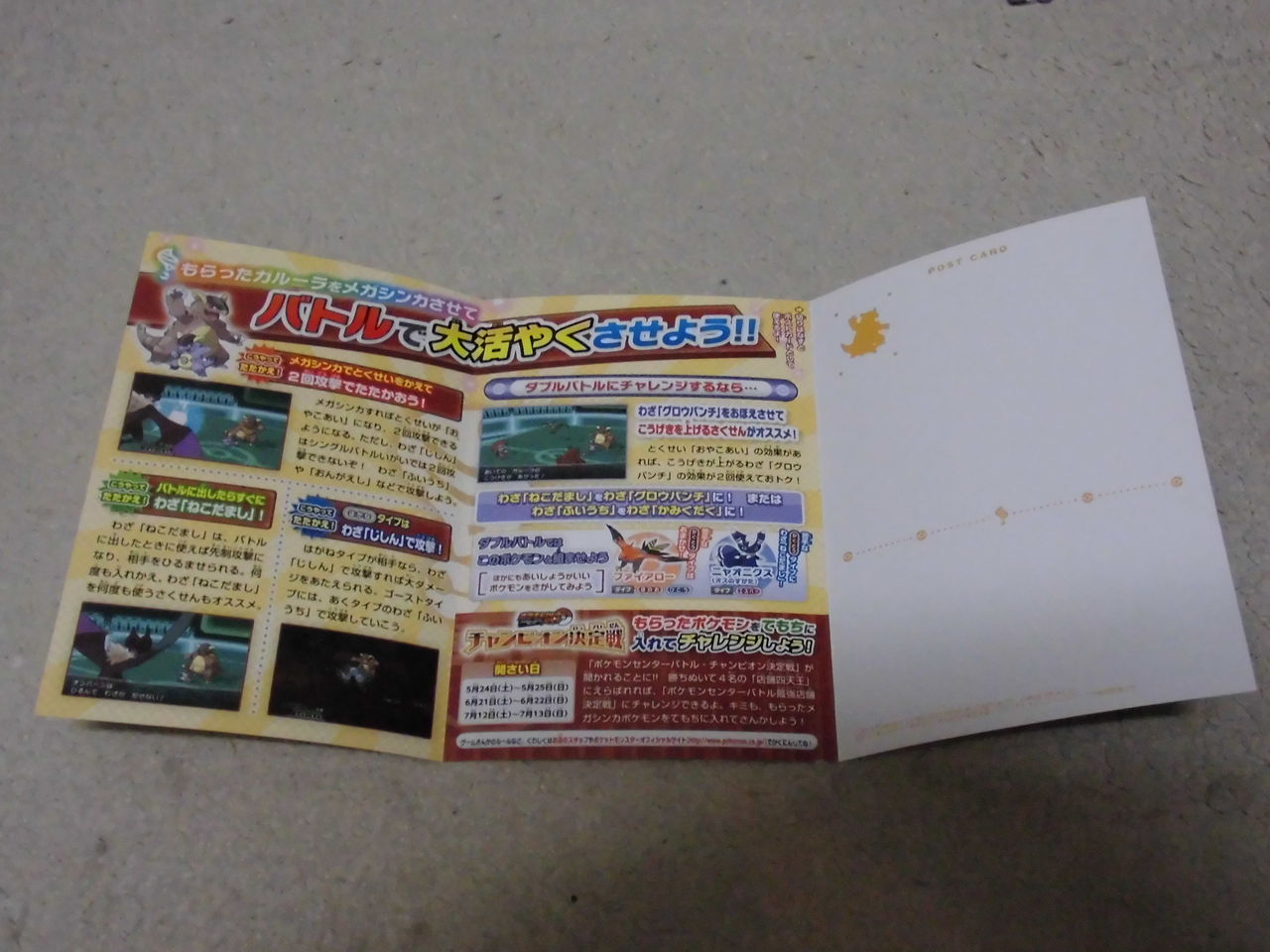 イベント ポケモンセンターでメガストーン持ったポケモンとポストカード付きバトル強化ガイドをゲットしてきた セラらんの憩いの場