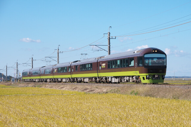 秋晴れのもと485系リゾートやまどりと鹿島貨物 リョウタンpp 秋晴れのもと485系リゾートやまどりと鹿島貨物 リョウタンpp