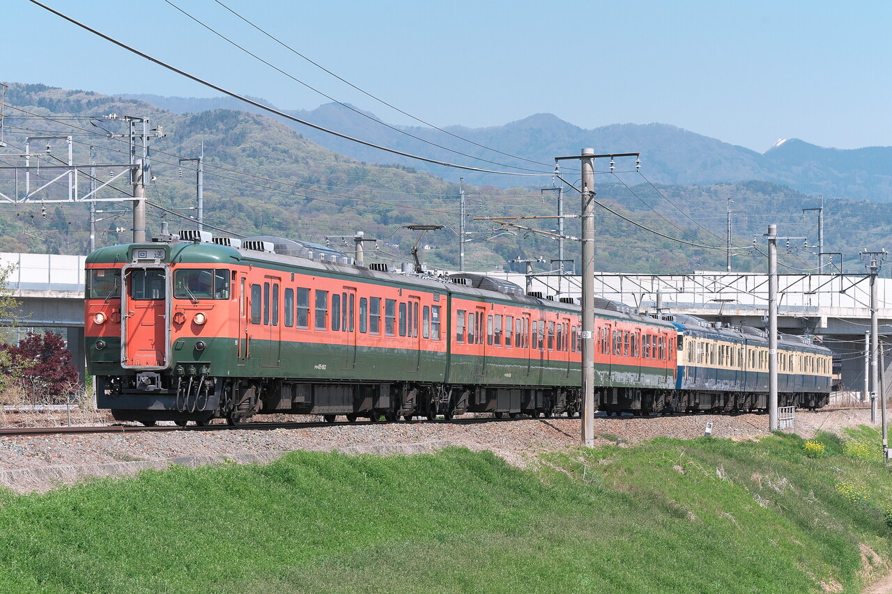 スカ色＋湘南色による115系併結運転 : リョウタンPP