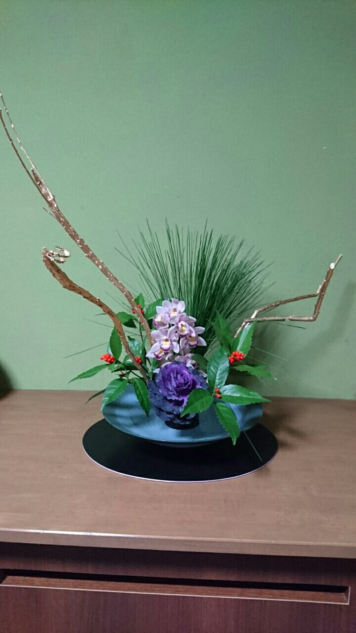 今日の生け花 16 12 29 芹の恵み