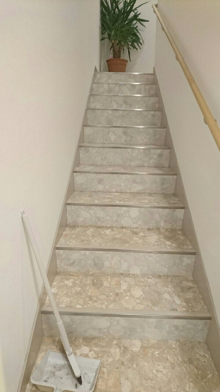 階段掃除には 箒がいいですね 芹の恵み