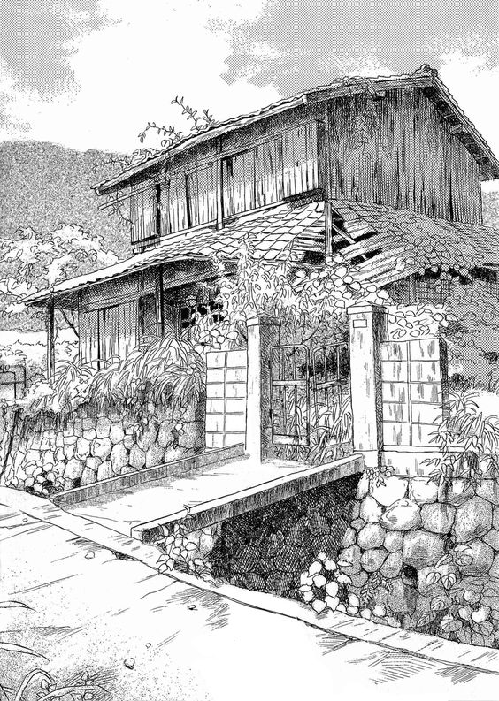 トレース風景画 せせらぎ めも