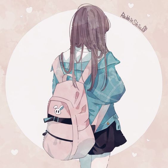 後ろ向き なイラストと 私のと せせらぎ めも