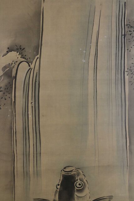 忘れられた江戸人物誌650 狩野かのう即誉そくよ筆瀧登鯉図双幅2 : 江戸