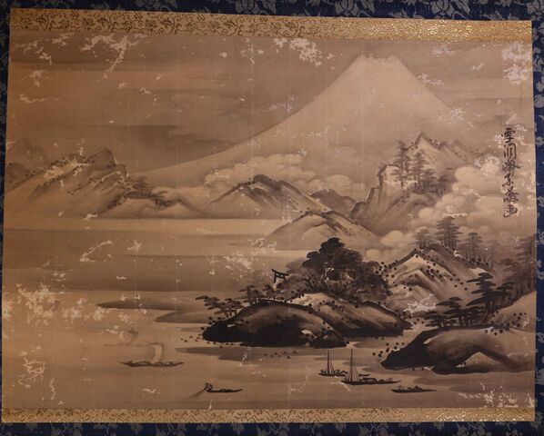 雪山本物(三代堤等琳）江戸後期の画家生没不詳の春画絹本巻物。 雪山本物(三代堤等琳）江戸後期の画家生没不詳の春画絹本巻物