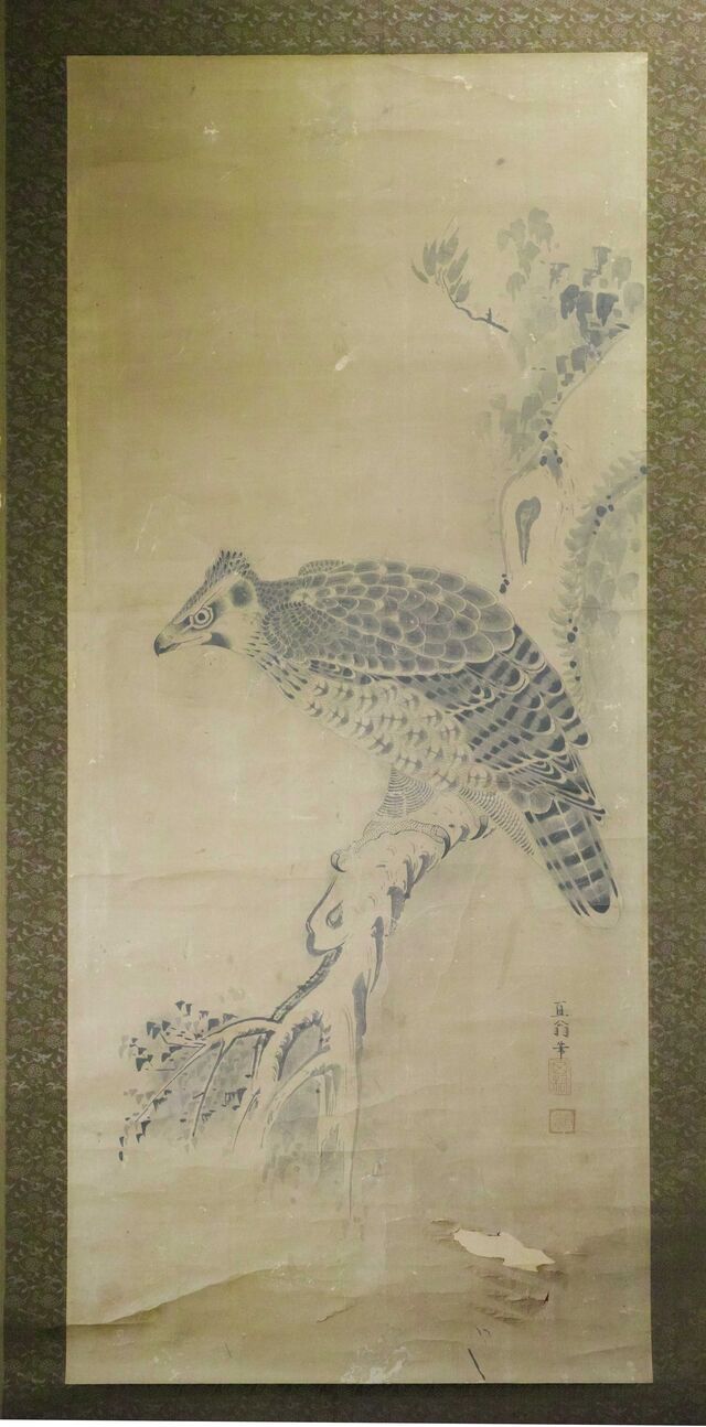 忘れられた江戸人物誌688 田村たむら直翁じきおう筆 鷹図双幅2 : 江戸