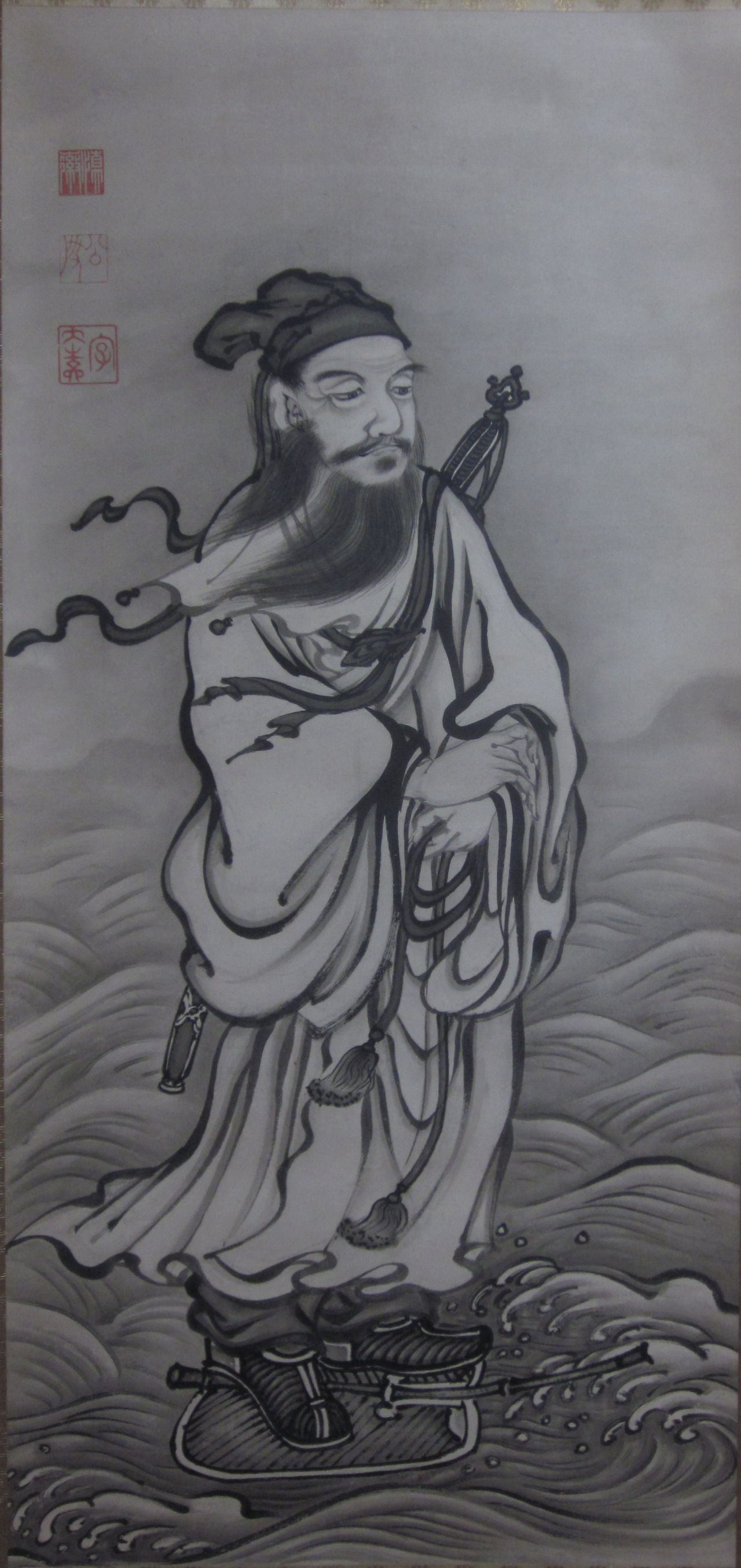 潑墨仙人図　宋梁楷　南宋画家水墨画　二玄社版権 水墨画　だるま　達磨 潑墨仙人図 宋梁楷 南宋画家水墨画 二玄社版権 水墨画 だるま