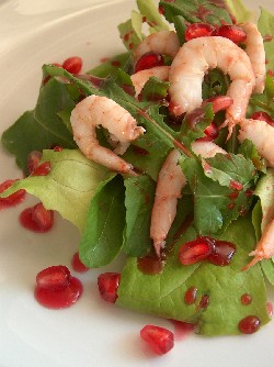 prawn & pomegranate salad