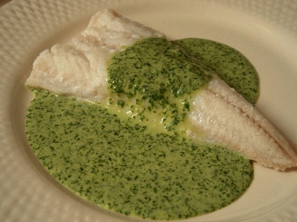 2009.08.09 salt cod with coriander sauce